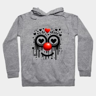 Red nose 2024 national funny street art heart celebrate Hoodie